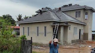 pasang atap rumah banglo 2 tingkat sudah siapfly drone sjrc f7 pro 0105399956