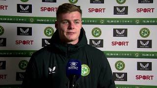 Evan Ferguson reacts to scoring on his first start for Ireland