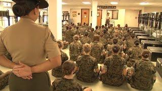 First Day Combat Training For Female US Marines  Forces TV