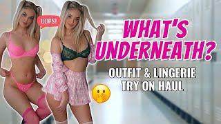 School Girl Outfits and Lingerie Try on Haul  CostumeS Mini Skirt Pig Tails