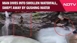 Tamhini Ghat Accident Today  Man Dives Into Swollen Waterfall In Pune Swept Away By Gushing Water