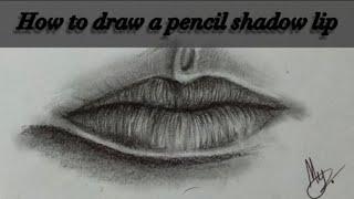 How to draw a pencil shadow lip#pencildrawingart #pencilsketch