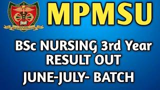 MPMSU UPDATE  BSc NURSING 3rd Year RESULT OUT  MPMSU RESULTS