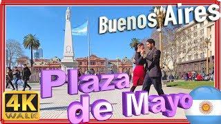 【4K】WALK Plaza de Mayo Buenos Aires ARGENTINA walking tour 4k