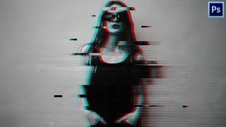 Глитч Glitch Эффект в Adobe Photoshop  Урок #4