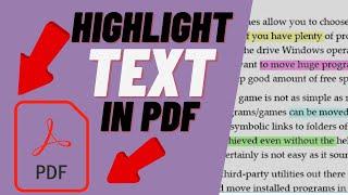 How To Highlight In PDF In ComputerLaptopPC - 2 Simple Methods Microsoft Edge Browser & Word