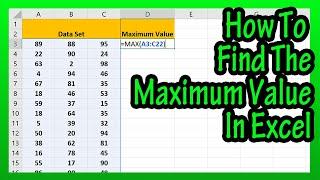 How To Find The Maximum Greatest Highest Value In Excel Using The MAX Function Explained