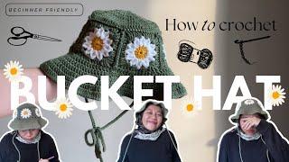 CROCHET TUTORIAL  DAISY BUCKET HAT - beginner friendly and simply adorable