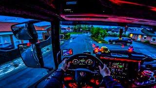 ASMR  POV Truck Driving Scania R500  Denmark Local Trip Morning Drive  4k HD 