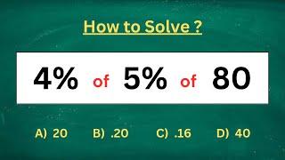 Find correct Answer    Percentage basic Maths