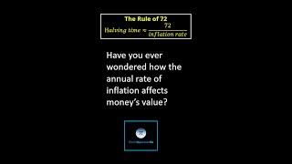 Inflation and The Rule of 72 Time for Money to be Worth Half of its Value Under Inflation