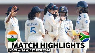 India Women vs South Africa Women 1st Test Day 3 Highlights 2024  INDW vs SAW 1st Test Highlights