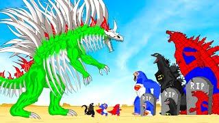 Rescue TEAM Godzilla & KONG From EVOLUTION OF GODZILLA TITAN  Who Will Win? Godzilla Cartoon