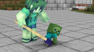 Baby Zombie and Unhappy Family - Sad Story - Minecraft Animation