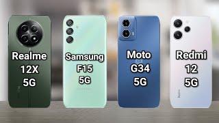 Realme 12X 5G Vs Samsung F15 5G Vs Moto G34 5G Vs Redmi 12 5G  SB Tech