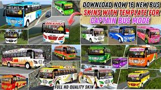 DOWNLOAD NOW 16 NEW BUS SKINS WITH TEMPLATE FOR CAPTAIN BUS MODE  BUS SIMULATOR INDONESIA #bussid