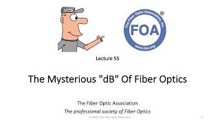 Lecture 55 The Mysterious dB of Fiber Optics