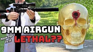 How far is a 9mm airgun lethal?