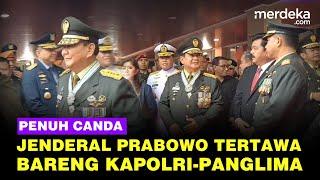 Momen Penuh Canda Jenderal Kehormatan Prabowo Tertawa Bareng Kapolri-Panglima TNI