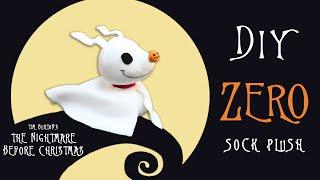 DIY Zero Sock Plush  THE NIGHTMARE BEFORE CHRISTMAS  with FREE Templates