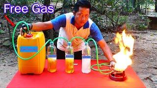 How to make Free Lpg Gas at home  2petrol Vs Water  Amazing idea to use free gas from garbage.