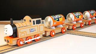 How To Make a Cardboard Cocacola Fanta Thomas Train At Home