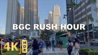 Rush Hour Walk at Bonifacio Global City  4K HDR  BGC Taguig City  Philippines