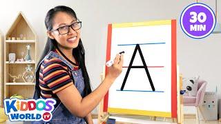 Teaching Kids How to Write The Alphabet Letters A-Z  Learning the Uppercase Letters Handwriting