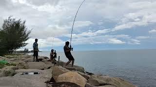 mancing di pulau Brunei Darussalam sama kawan kawan mantap tarikan ikan bosku