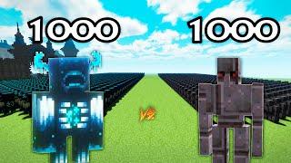 1000 Warden Vs 1000 Netherite Golem  Minecraft