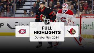 Canadiens at Senators  October 5 2024  NHL Full Game Highlights