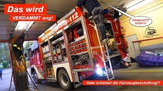 Passt das HLF Feuerwehrfahrzeug ins Gerätehaus? Das wird eng