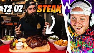 TIM REACTS TO 72 OZ IMPOSSIBLE STEAK CHALLENGE