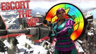 I PROTECTED ZANY ZEBRA IN ESCORT THE VIP - PVP COLLAB - Ark Survival Evolved