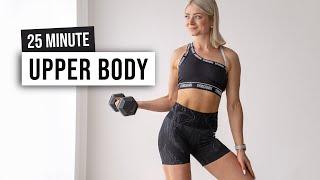 25 MIN TONED UPPER BODY + ABS Workout With Weights No Repeat Home Workout with dumbbells