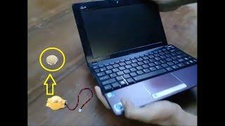 How To Replace CMOS Battery ASUS EePC Notebook Done quickly.. cmos battery hack video Tutorial