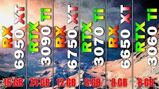 RX 6950 XT vs RTX 3090 Ti vs RX 6750 XT vs RTX 3070 Ti vs RX 6650 XT vs RTX 3060 Ti  PC Gaming Test