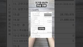 대기업 직장인 1년차부터 7년차까지 받은 실수령은 얼마?