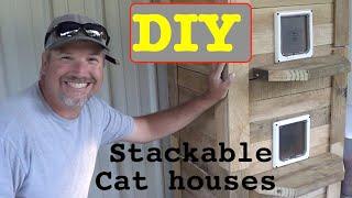 Amazing DIY Cat House STACKABLE INSULATED MADE WITH PALLET LUMBER