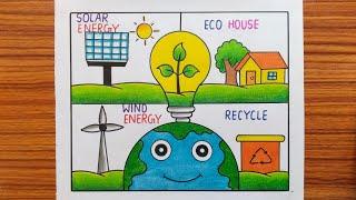 Save Energy Poster Drawing  Energy Conservation Day Drawing  Save Energy Save Earth Drawing