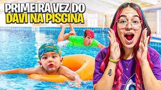 PRIMEIRA VEZ DO DAVI NA PISCINA NA CASA NOVA *ele gostou?