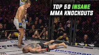 TOP 50 INSANE MMA KNOCKOUTS  Most Brutal and Craziest KOs