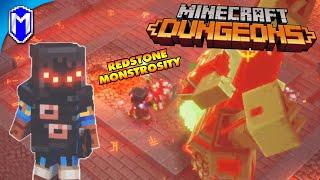 Fighting The Redstone Monstrosity Boss Battle - Fiery Forge - MINECRAFT DUNGEONS - PC Gameplay