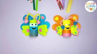 DIY Paper Roll Pencil Holder  TOILET PAPER ROLL BUTTERFLY  Paper Roll Crafts for Kids