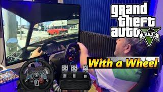 GTA 5 V PS4 Xbox X or PS5 - Logitech G29 Wheel & Pedals - Grand Theft Auto V - How To Use A Wheel