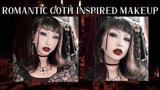 romantic goth inspired makeup and outfit