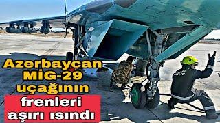 AZERBAIJAN MIG 29 AIRCRAFT BRAKES OVERHEATED. Azerbaijan Planes at Teknofest 2021.