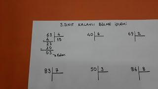 3.sınıf kalanlı bölme işlemi ve sağlaması #matematik #bölme