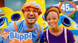 Blippi and Meekah Pretend Play at an Indoor Playground  BEST OF BLIPPI TOYS  Educational Videos