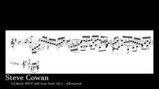 J.S Bach BWV 996 Lute Suite No.1 - Allemande  Score Video